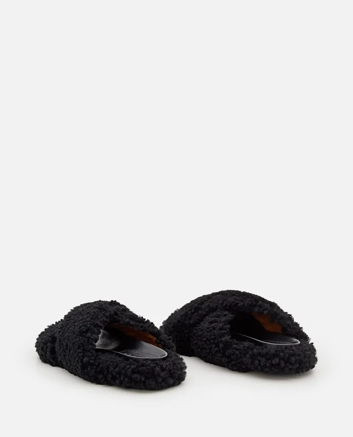 Shearling Crisscross Sandals - Image 3