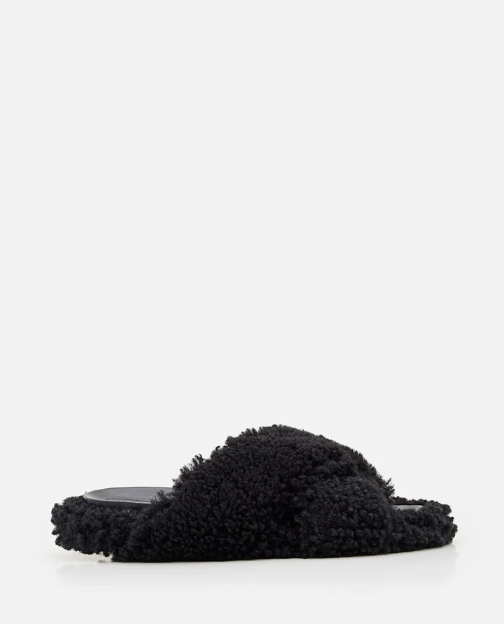 Shearling Crisscross Sandals