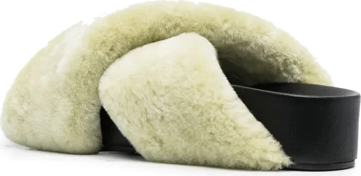 Shearling Cross-Over Sandals - Image 3