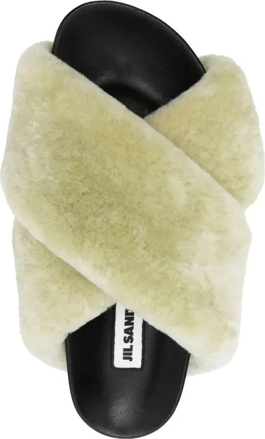 Shearling Cross-Over Sandals - Image 4
