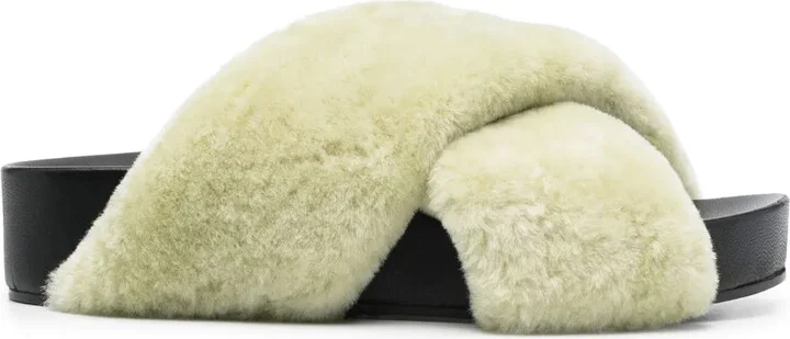 Shearling Cross-Over Sandals