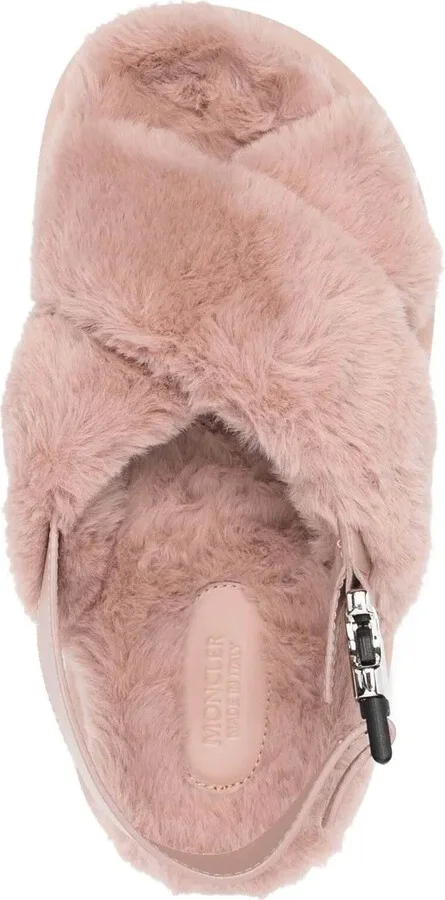 Shearling Cross-Strap Slippers - Image 4