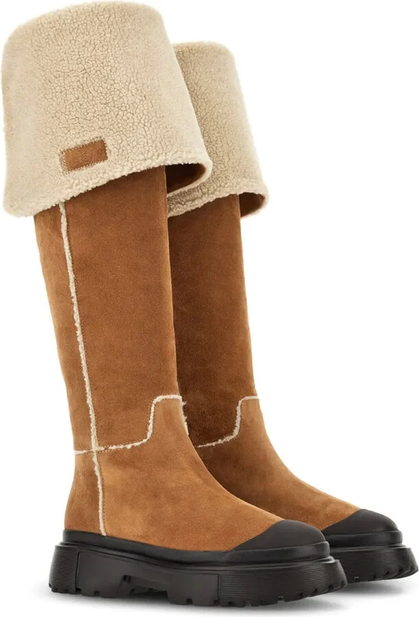 Shearling-Detailing Suede Boots - Image 2
