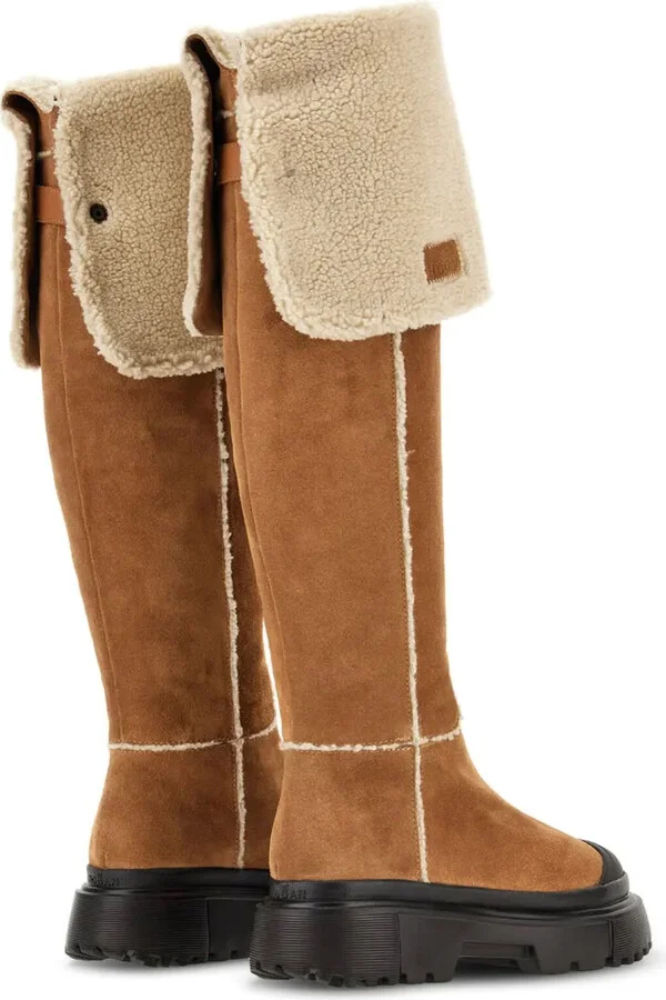 Shearling-Detailing Suede Boots - Image 3