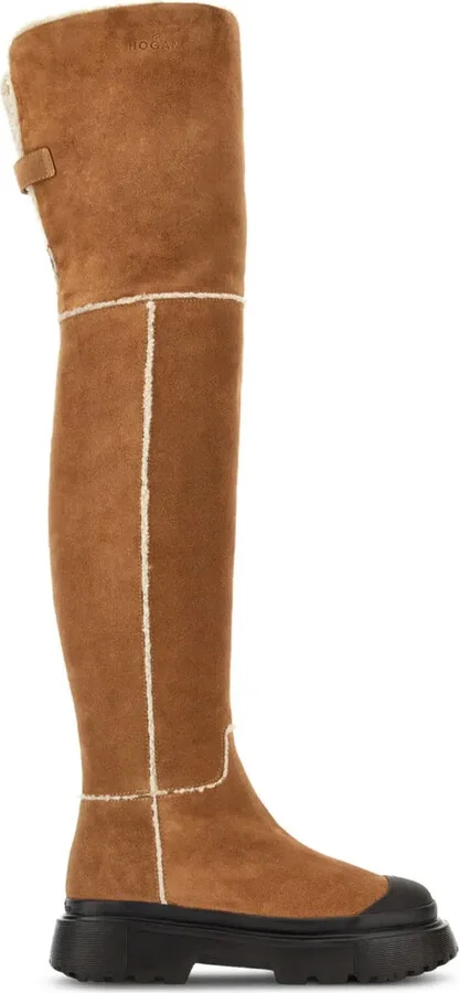 Shearling-Detailing Suede Boots - Image 5