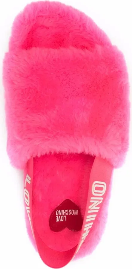 Shearling-Effect Open Toe Sandals - Image 4