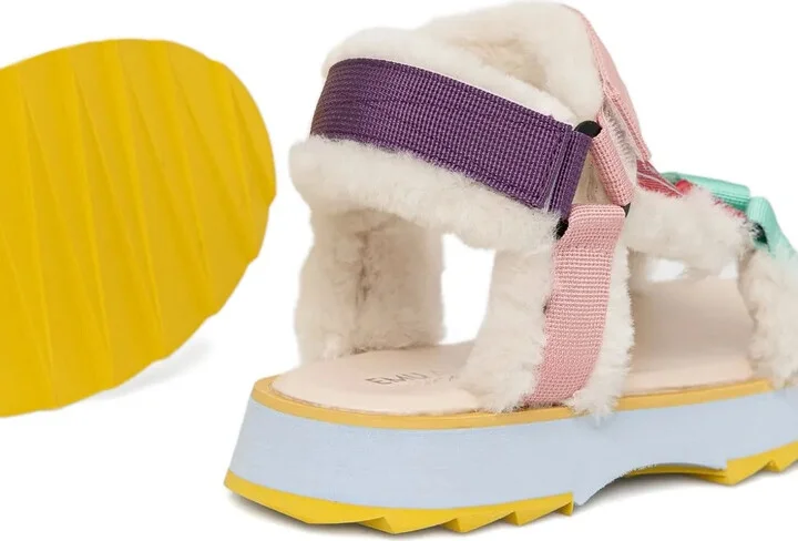 Shearling Flat Sandals - Image 2