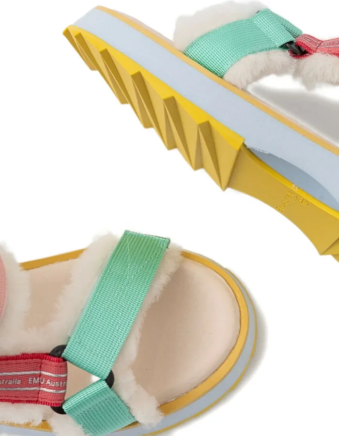 Shearling Flat Sandals - Image 3