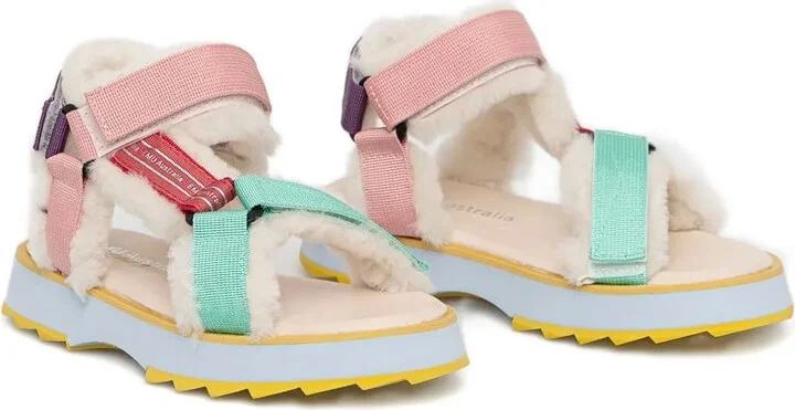 Shearling Flat Sandals