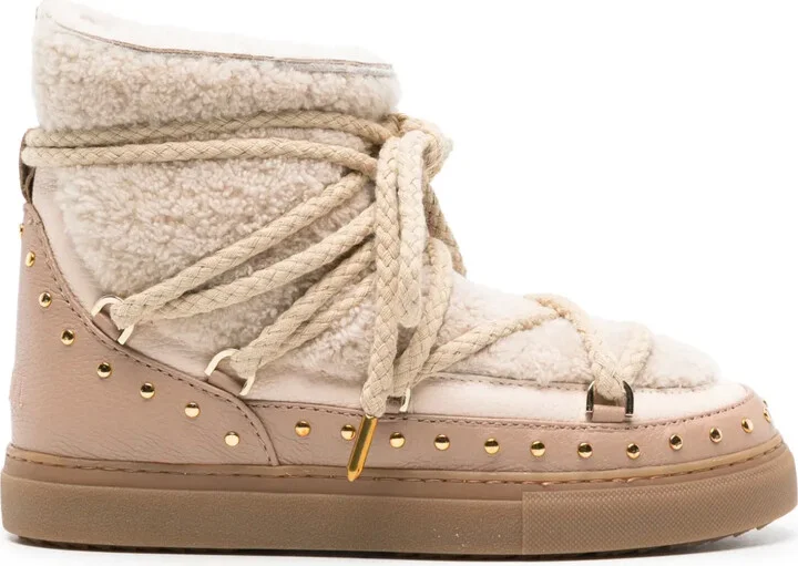 Shearling Lace-Up Boots