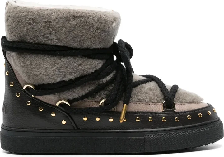 Shearling Lace-Up Boots