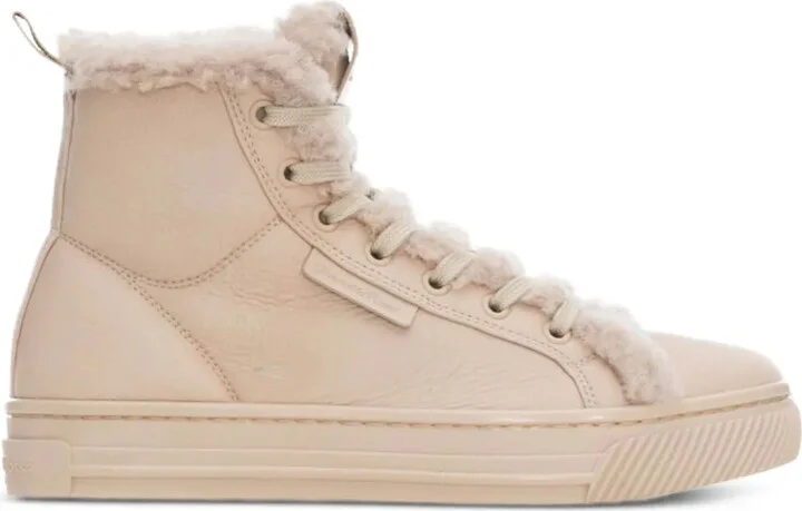 Shearling Leather Lace-Up Boots