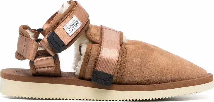 Shearling-Lined Closed Toe Sandals