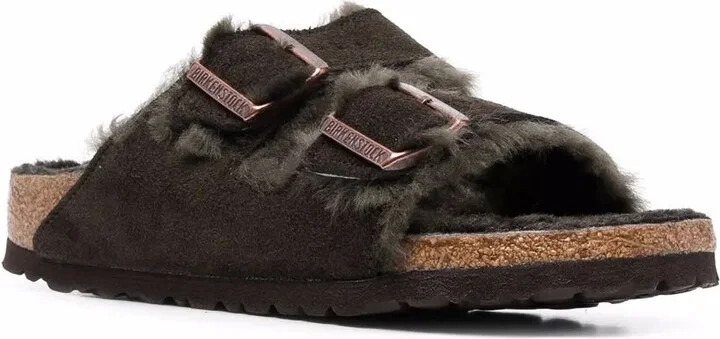 Shearling-Lined Double-Buckle Sandals - Image 2