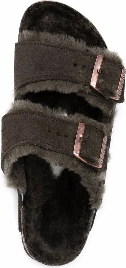 Shearling-Lined Double-Buckle Sandals - Image 4