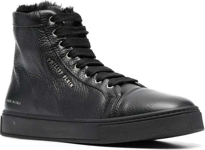 Shearling Lined High-Top Sneakers - Image 2
