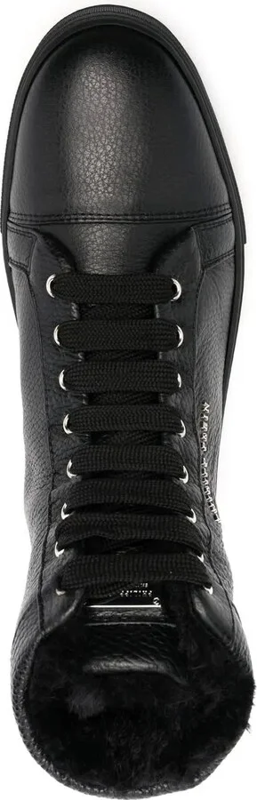 Shearling Lined High-Top Sneakers - Image 4