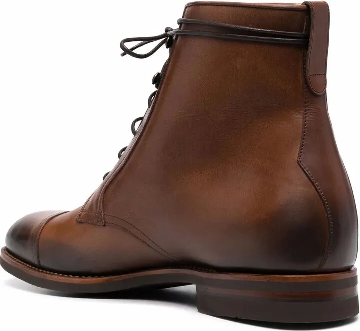 Shearling-Lined Lace-Up Leather Boots - Image 3