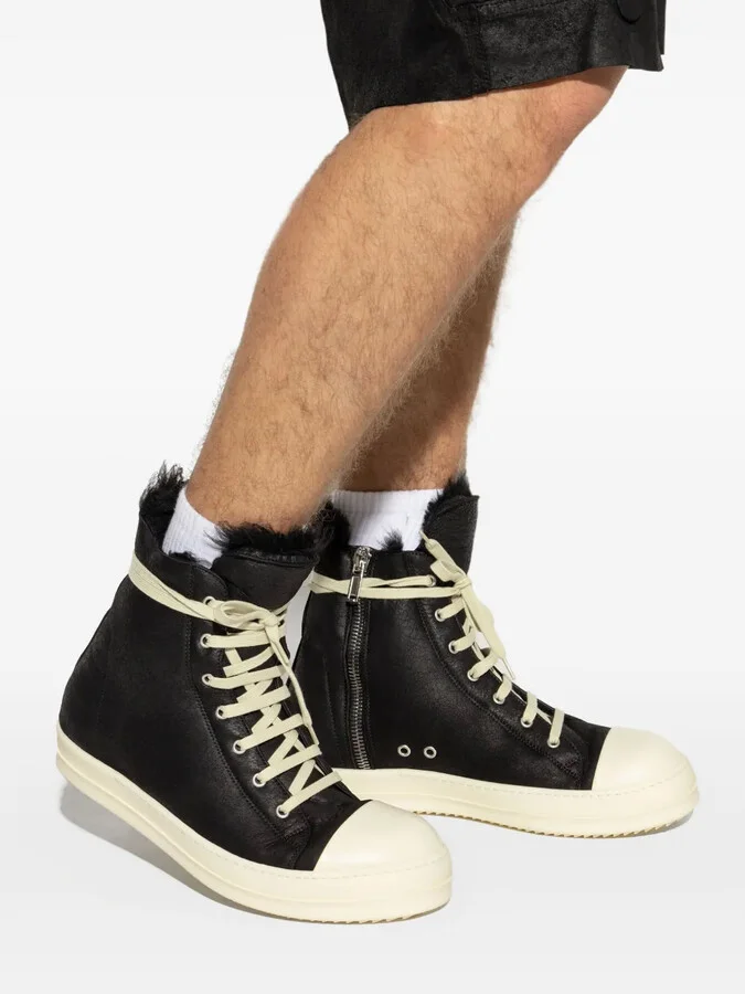 Shearling-Lined Lace-Up Sneakers - Image 4