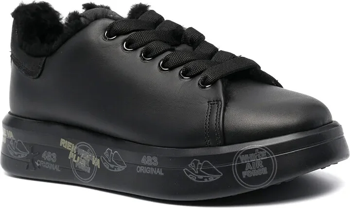 Shearling-Lined Lace-Up Sneakers - Image 2