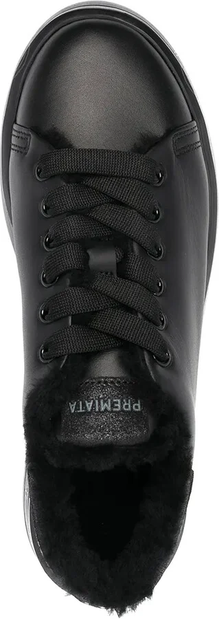 Shearling-Lined Lace-Up Sneakers - Image 4