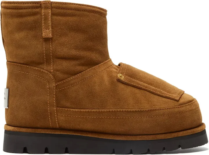 Shearling-Lined Leather Boots