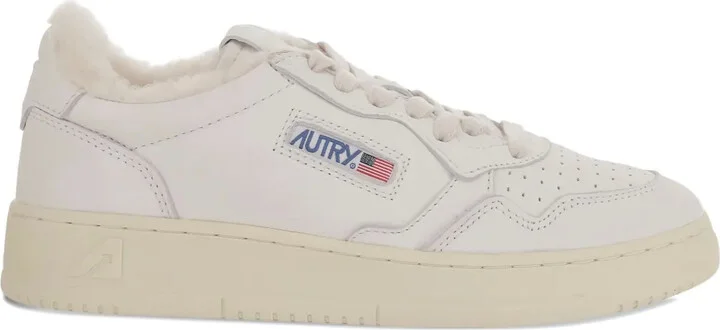Shearling-Lined Leather Sneakers