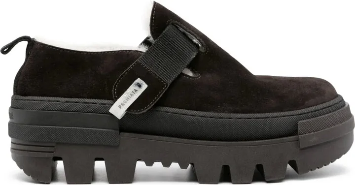 Shearling-Lining Suede Loafers