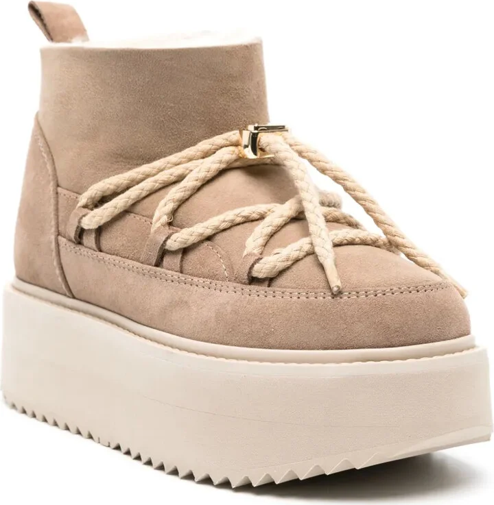 Shearling-Lining Suede Platform Boots - Image 2