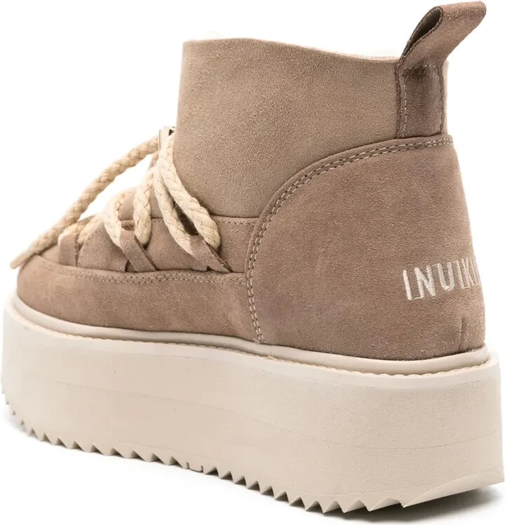 Shearling-Lining Suede Platform Boots - Image 3