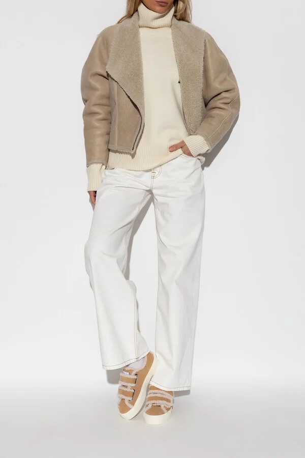 "Shearling Low Velcro" Shoes, , - Beige - Image 2