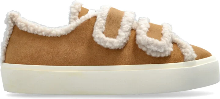 "Shearling Low Velcro" Shoes, , - Beige