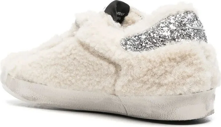 Shearling-Panel Glitter Sneakers - Image 3
