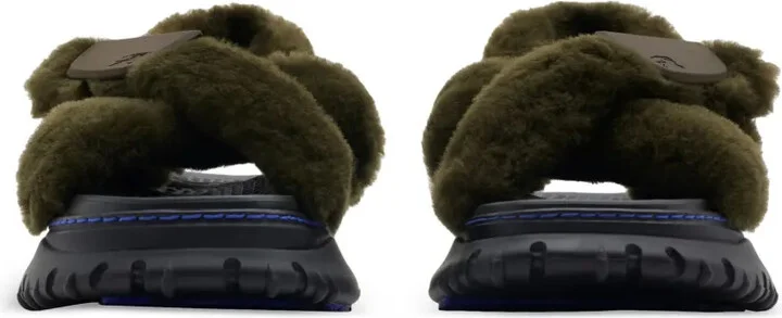 Shearling Pebble Sandals - Image 3