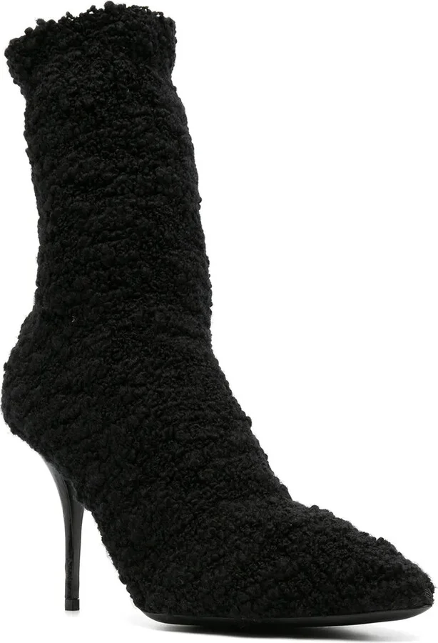 Shearling Stiletto Heel Boots - Image 2