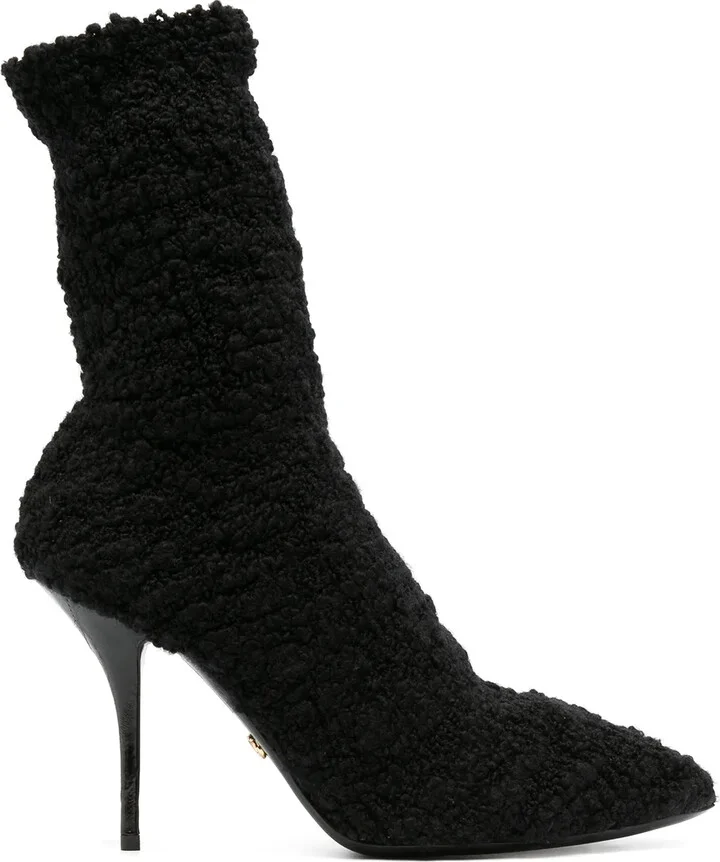 Shearling Stiletto Heel Boots