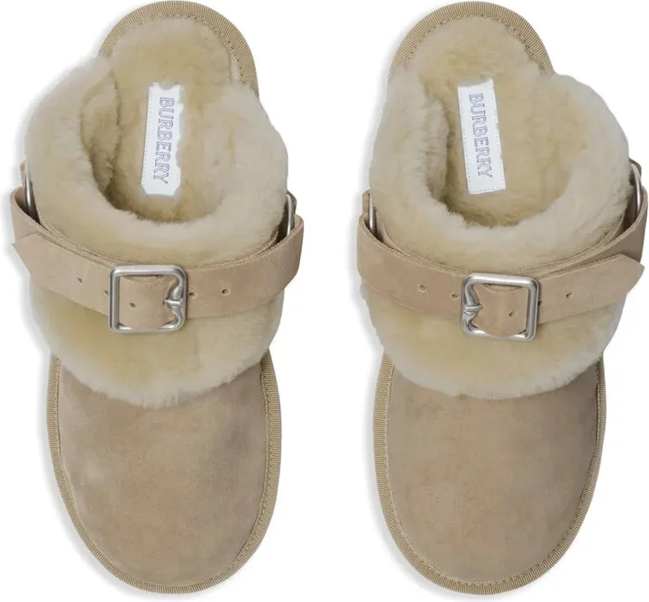 Shearling Suede Mules - Image 4