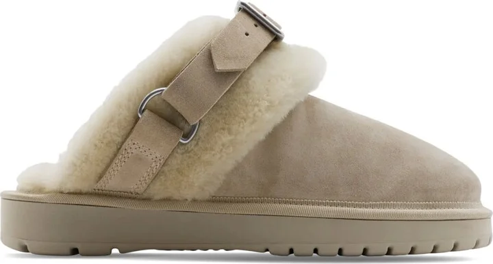 Shearling Suede Mules