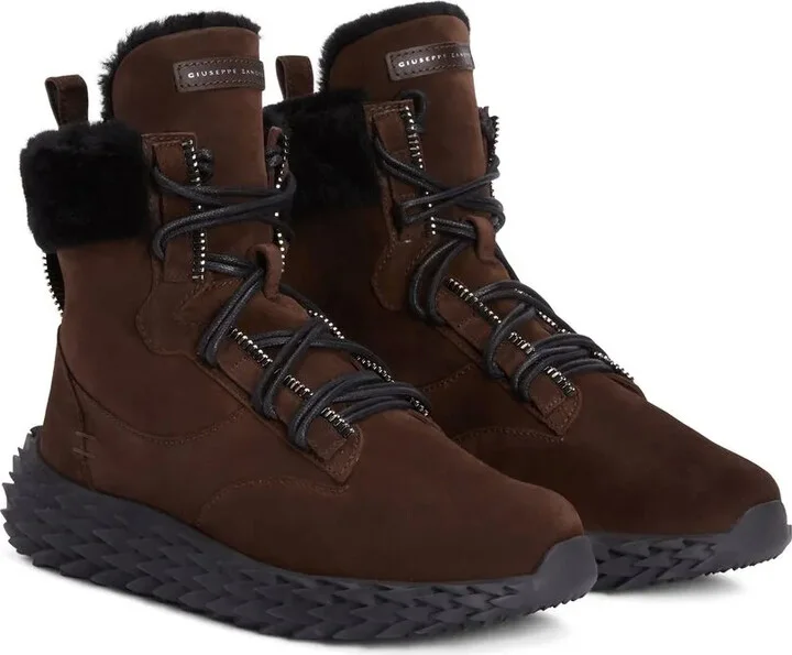 Shearling-Trim Hi-Top Sneakers - Image 2