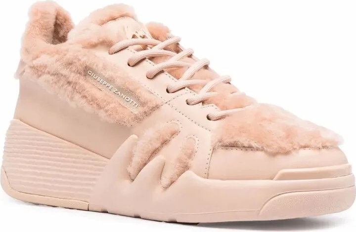 Shearling-Trim High-Top Sneakers - Image 2