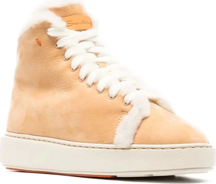 Shearling-Trim High-Top Sneakers - Image 2
