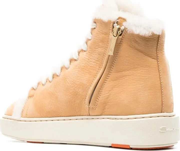 Shearling-Trim High-Top Sneakers - Image 3