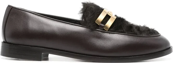 Shearling-Trim Loafers