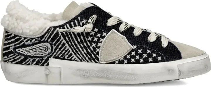 Shearling-Trim Sneakers