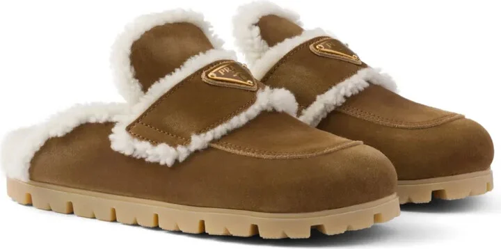 Shearling-Trim Suede Mules - Image 2