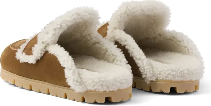 Shearling-Trim Suede Mules - Image 3