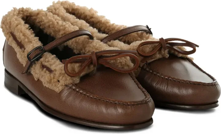 Shearling-Trimmed Buckle Loafers - Image 2
