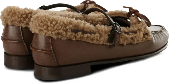 Shearling-Trimmed Buckle Loafers - Image 3