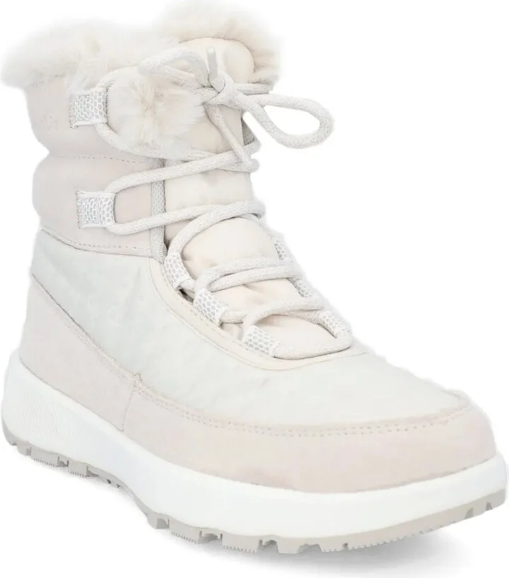 Shearling-Trimmed Lace-Up Boots