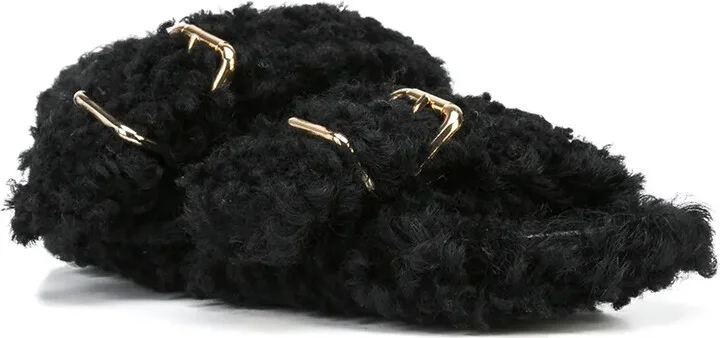 Shearling-Trimmed Sandals - Image 2
